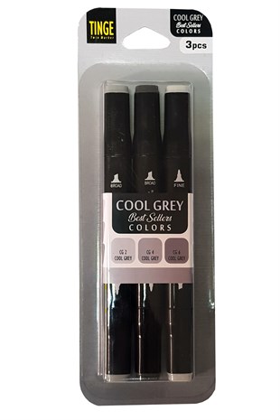 3'lü Tinge Çift Uçlu Marker Seti Cool Grey (MCG3)