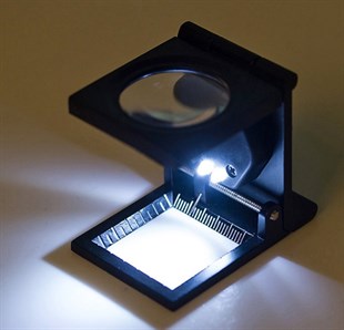 Işıklı Metal Lup Büyüteç 10x- 2,5 cm  (B133)