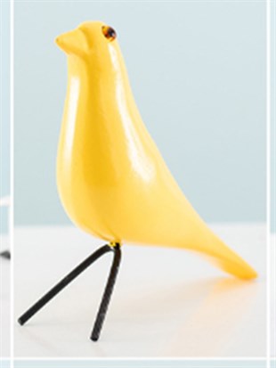 VOX - Minimalist Kuş Biblo Heykel Sarı 19x10 cm (Desk-56)